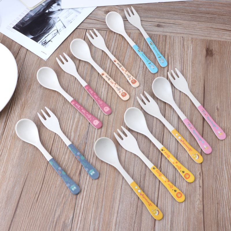 2pcs/Set  Protection Creative Cute Spoon Fork