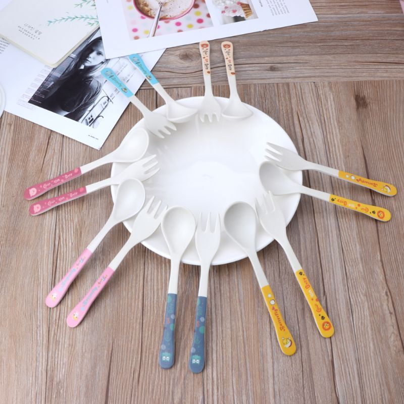 2pcs/Set  Protection Creative Cute Spoon Fork