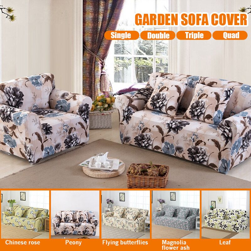 1/2/3/4 Universal Seaters Stretch Chair Sofa Covers Couch Lastic Protector Home Peony