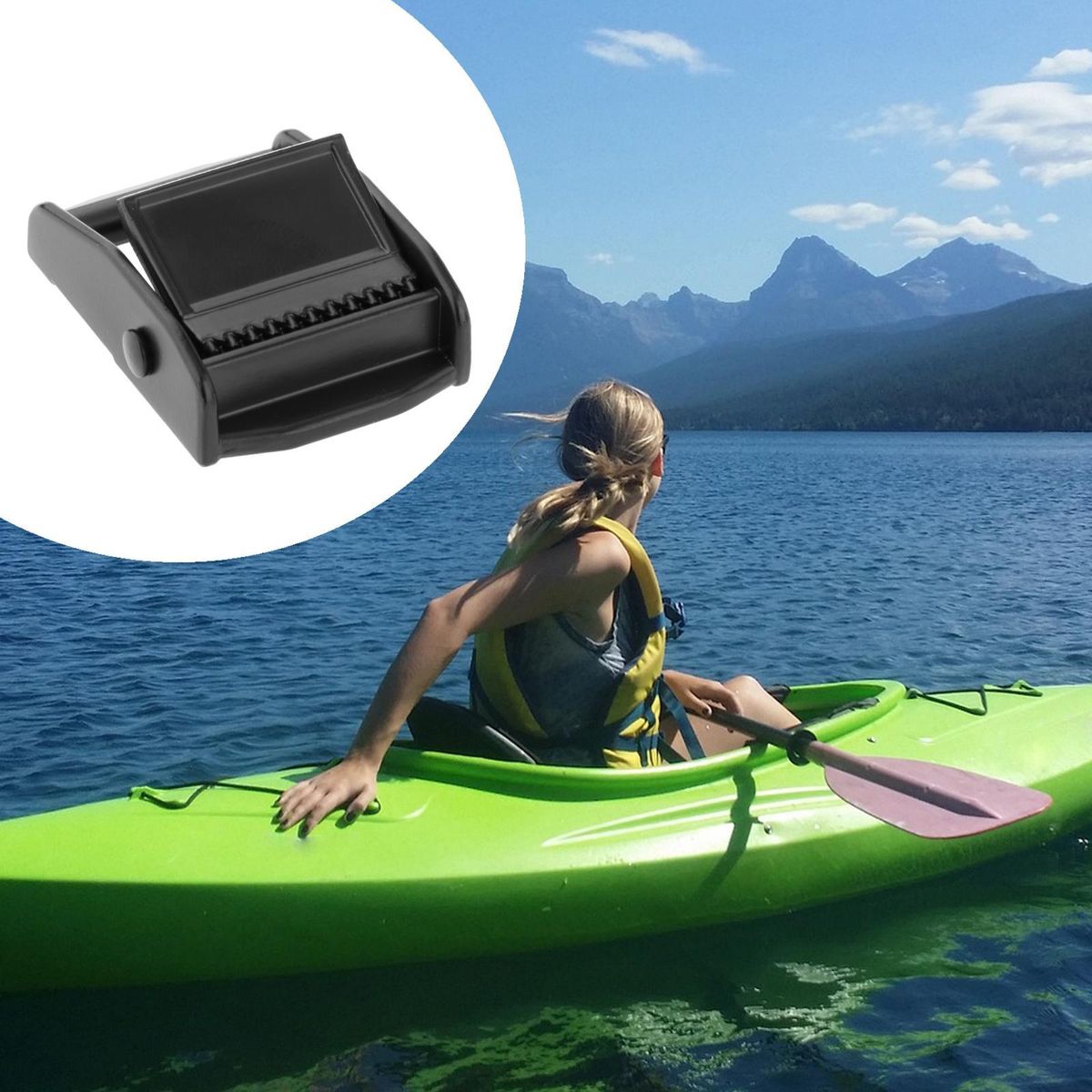 Heavy Kayak Webbing Buckle Adjustable Ladder Lock For Black 1pcs
