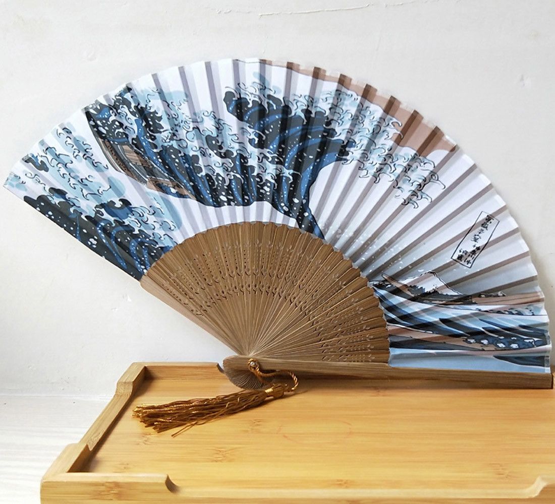 Bamboo Performance Bone Fan Folding Japanese Fridge Traditional Print Ukiyo-e With 2019 Handheld NEW Art SandalwoodG619 Japanese