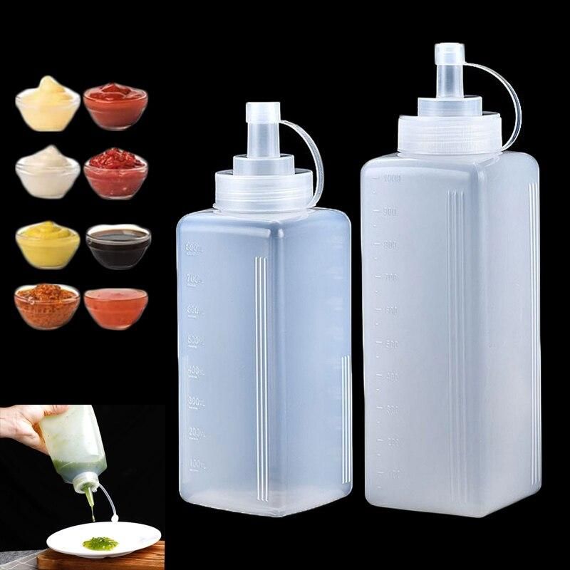 Squeeze Condiment Bottle with Lid  plastic squeeze bottle Jam Salad Dressing Storage Dispenser Kitchen Accessories