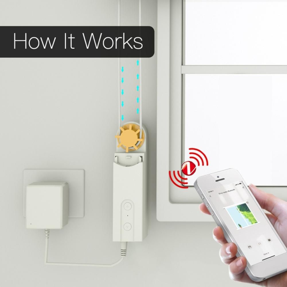 Tuya Zigbee Smart Motorized Chain Roller Blinds Pull Bead Curtain Motor Work for Google Home Curtain Motor US Plug