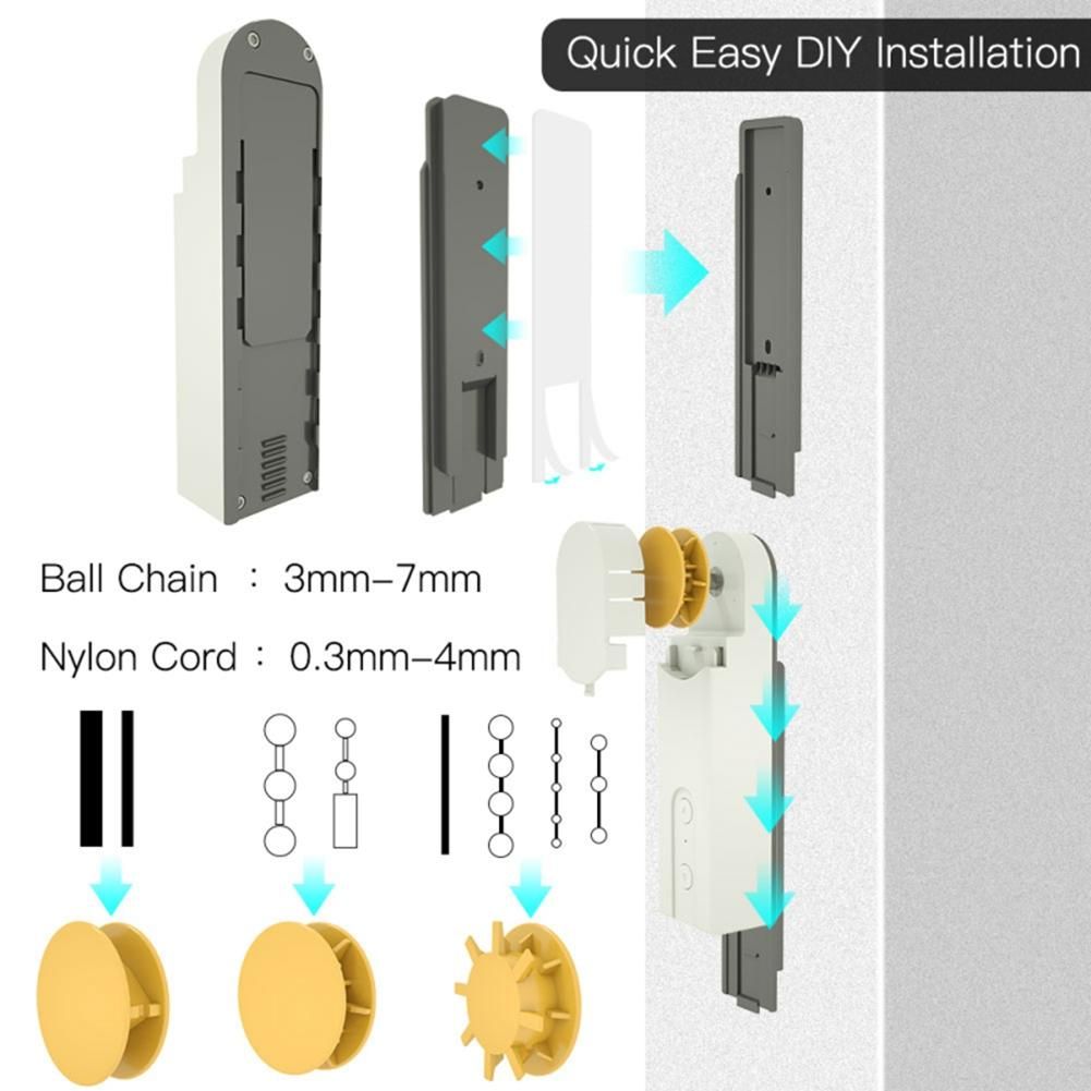 Tuya Zigbee Smart Motorized Chain Roller Blinds Pull Bead Curtain Motor Work for Google Home Curtain Motor US Plug
