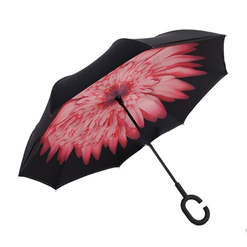 Windproof Reverse Folding Double Layer Inverted Umbrella