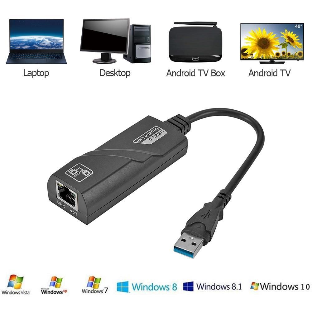 Wired USB 3.0 To Gigabit Ethernet RJ45 LAN (10 100 1000)