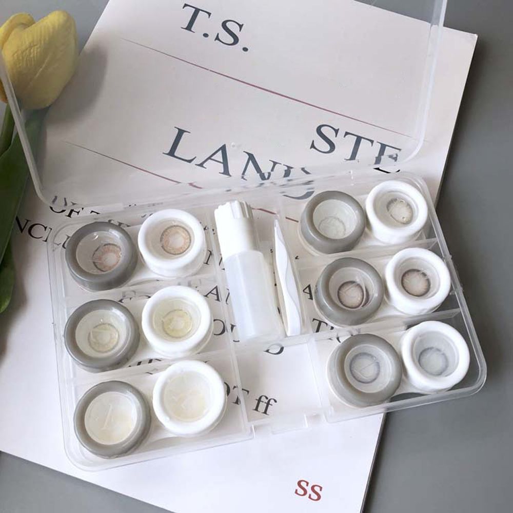 Six Pairs Contact Lens Case Transparent Contact Lenses