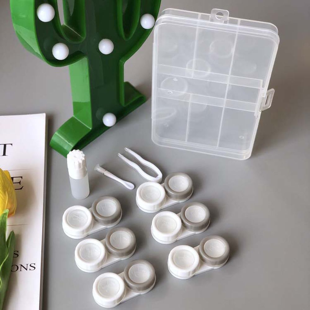 Six Pairs Contact Lens Case Transparent Contact Lenses