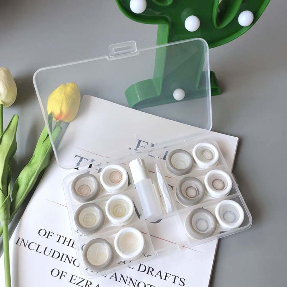 Six Pairs Contact Lens Case Transparent Contact Lenses