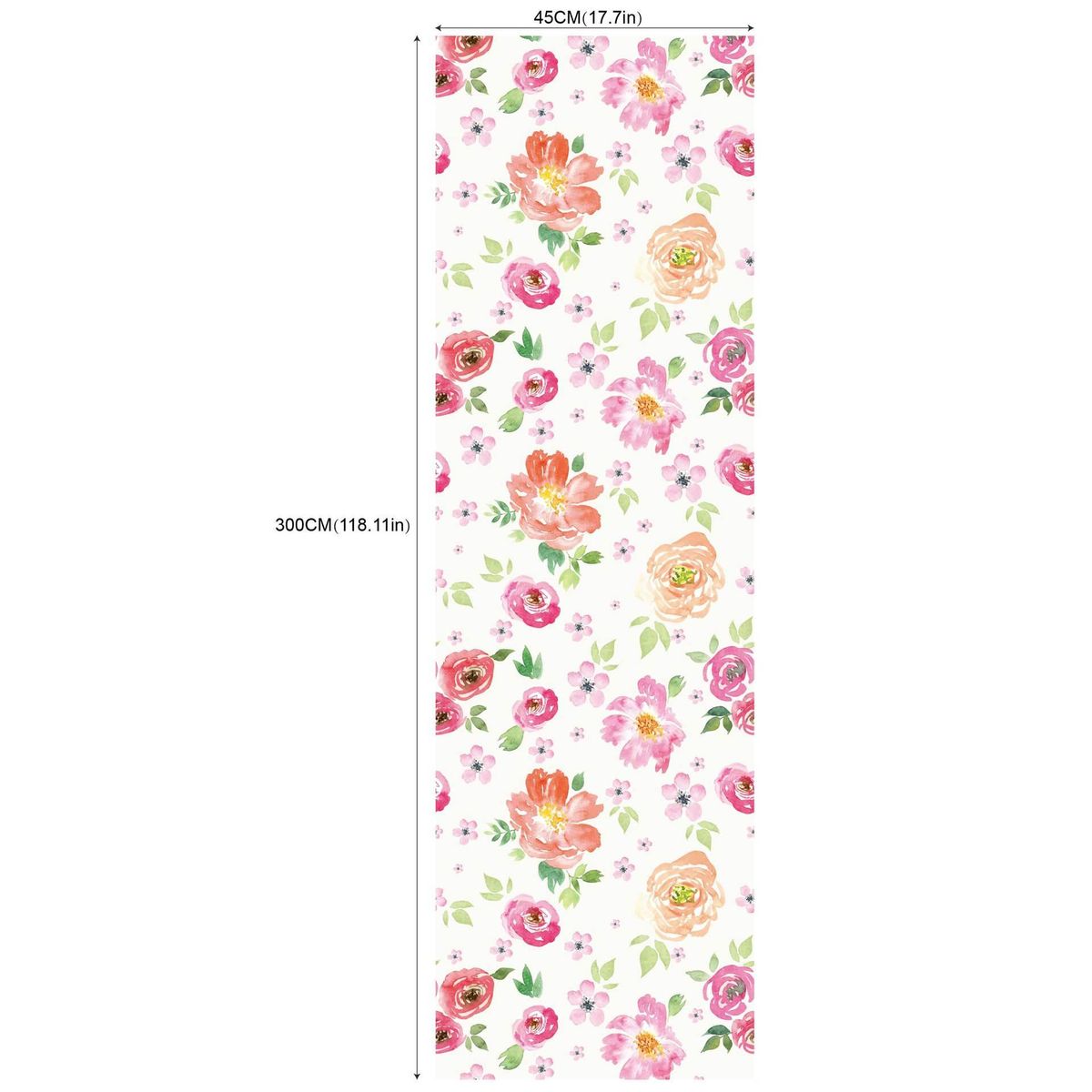 Watercolor Flower Terrazzo Living Room Bedroom Self-Adhesive and Removable Wallpaper (45cm * 300cm)