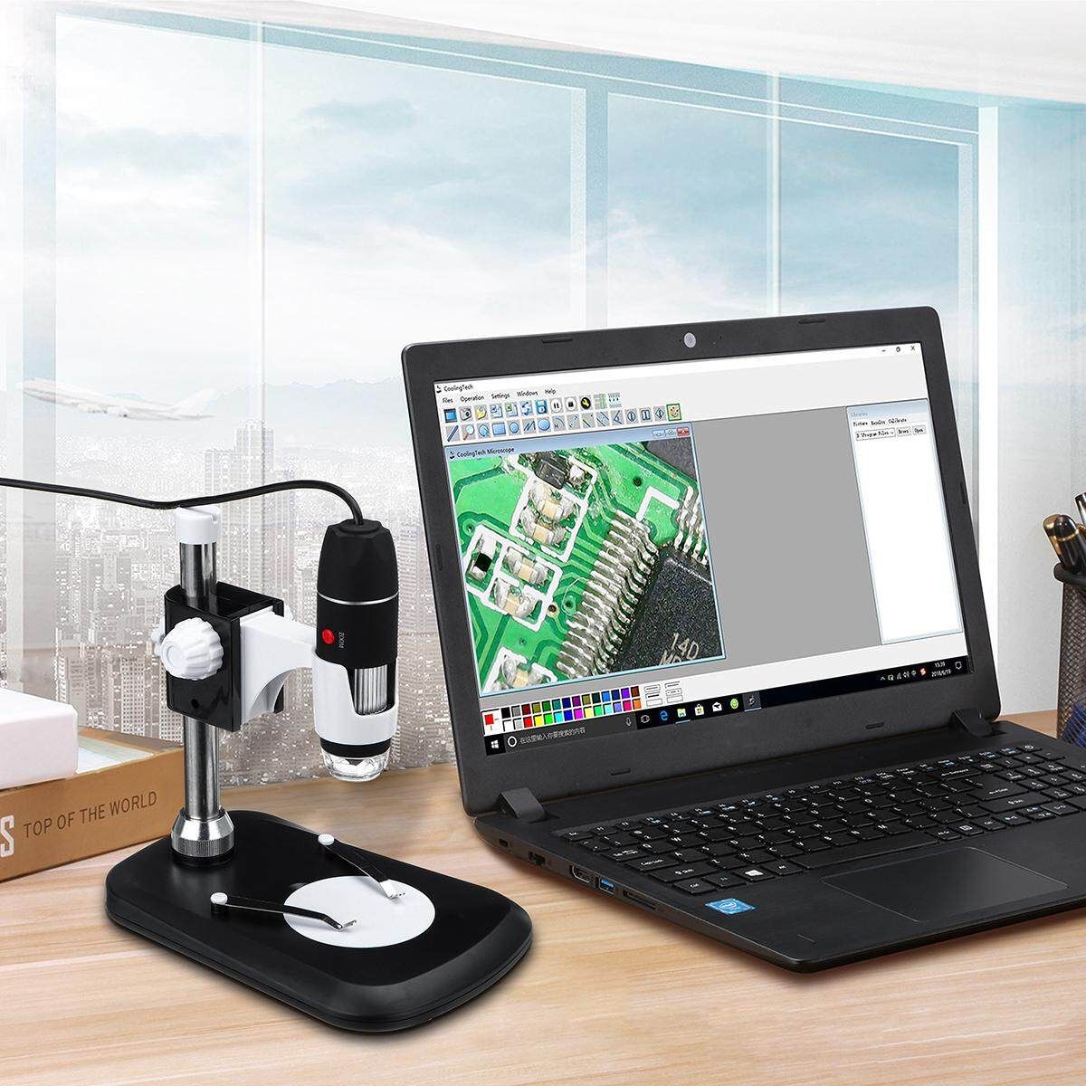 1600X 8LED USB Digital Microscope Endoscope Magnifier Camera +Stand Holder
