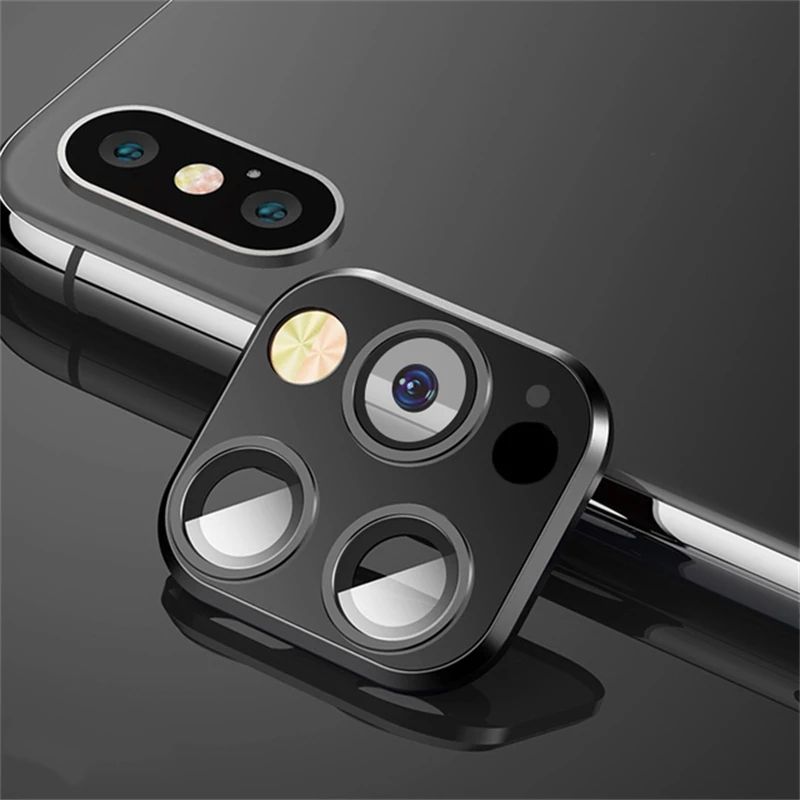 For IPhone X XS XSmax Seconds Change 11 PRO MAX Newest Metal Aluminum Camera Lens Case Sticker Full Camera Protective Cover SHA