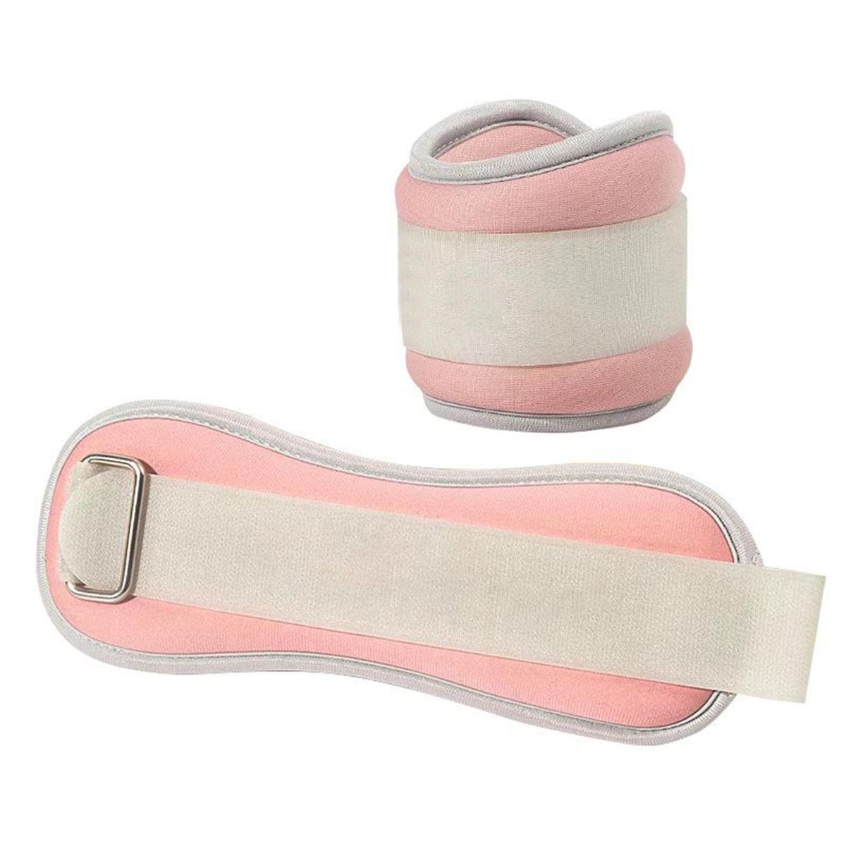 2Pcs Iron Sand Sandbags Running Fitness Wrist Ankle Sandbags Pink