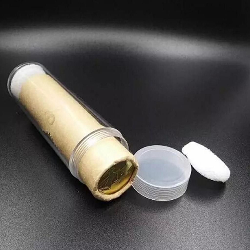 20Pcs/set Protective Tube Holder Clear Round Cases Coin Storage