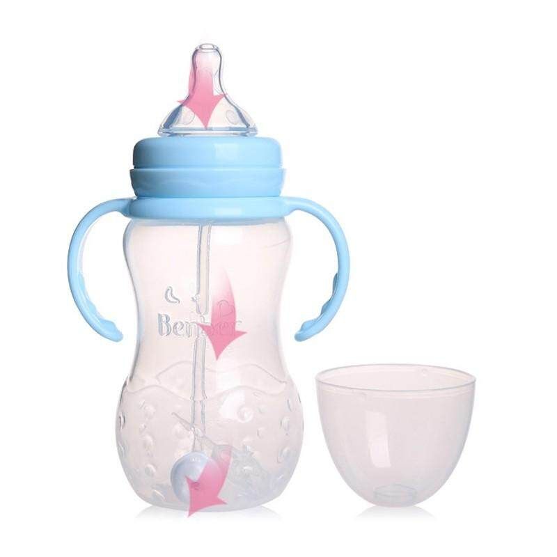 Wide Diameter Calabash With Automatic Bottle Large Bottle Baby Bottle 300ML Baby Bottle#Blue Blue (blue)