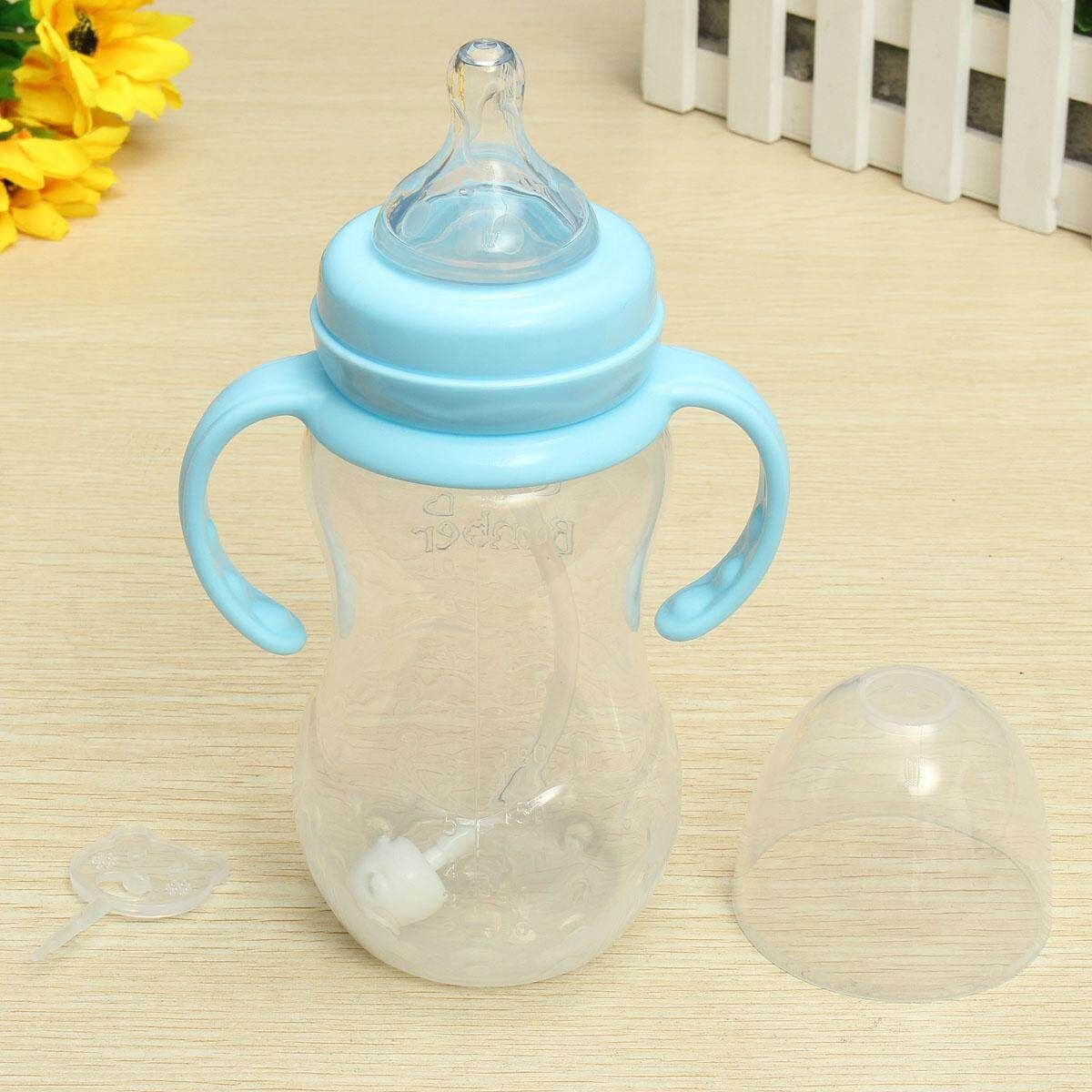 Wide Diameter Calabash With Automatic Bottle Large Bottle Baby Bottle 300ML Baby Bottle#Blue Blue (blue)