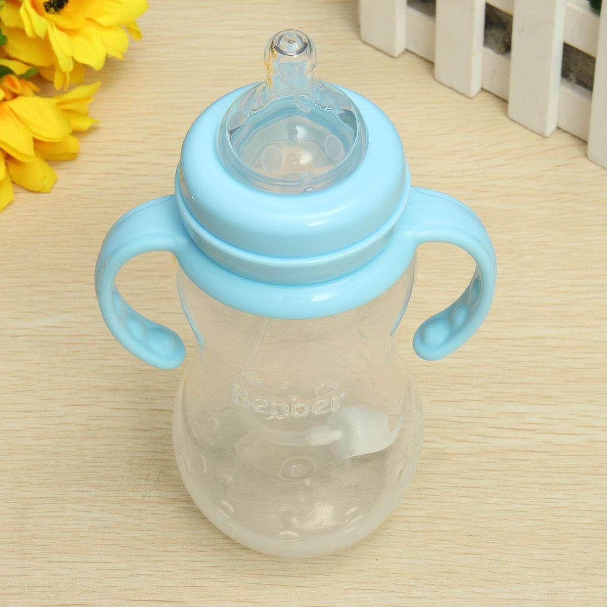 Wide Diameter Calabash With Automatic Bottle Large Bottle Baby Bottle 300ML Baby Bottle#Blue Blue (blue)