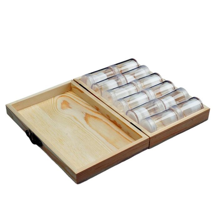 12x Plastic Commemorative Coin Bottle Holders W/ Box Protector