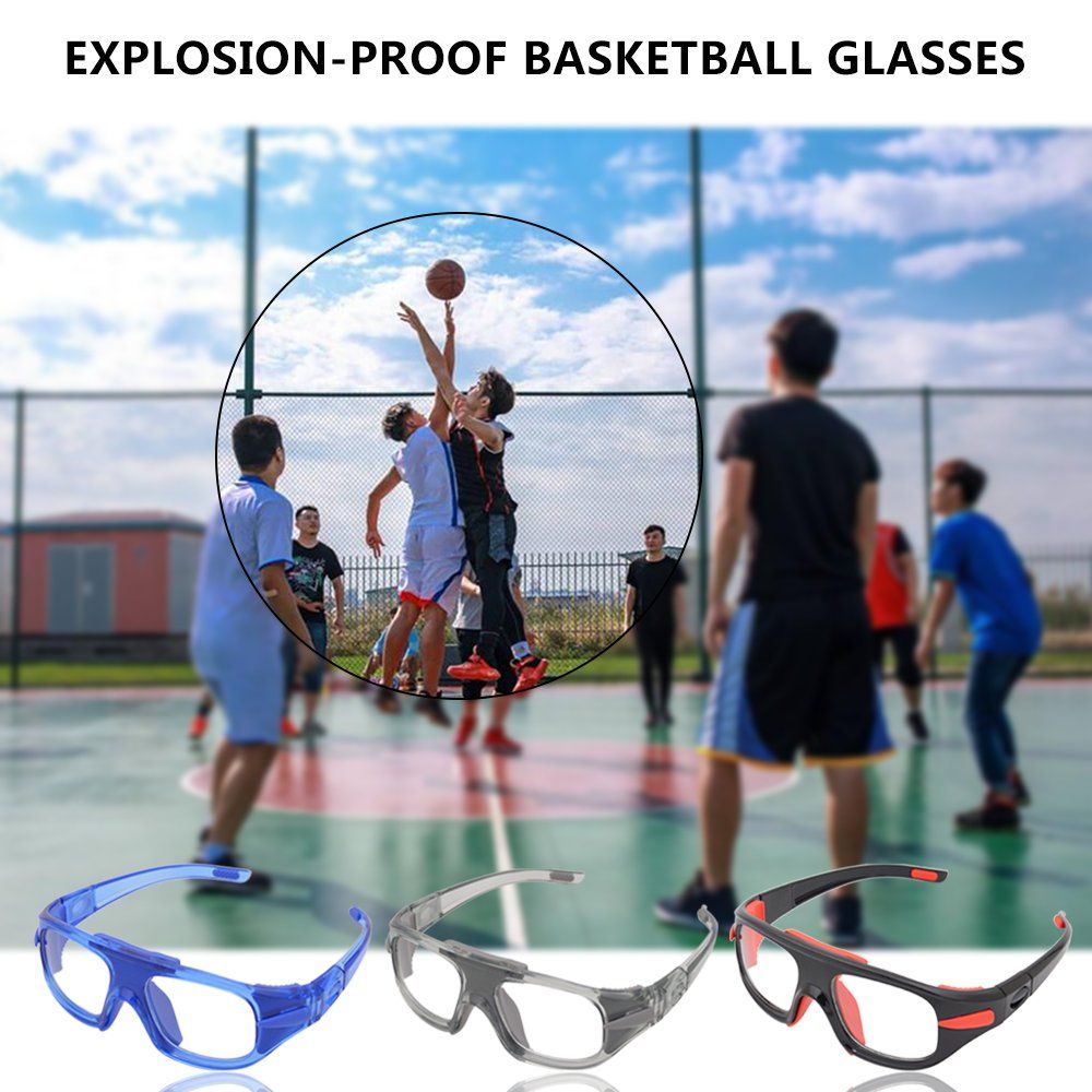 Explosion-Proof Basketball Glasses Football Goggles Protective Frame Black