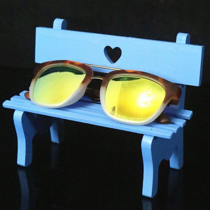 Wooden Bench Eyeglass Holder For Home Office Bedroom Dressers Blue