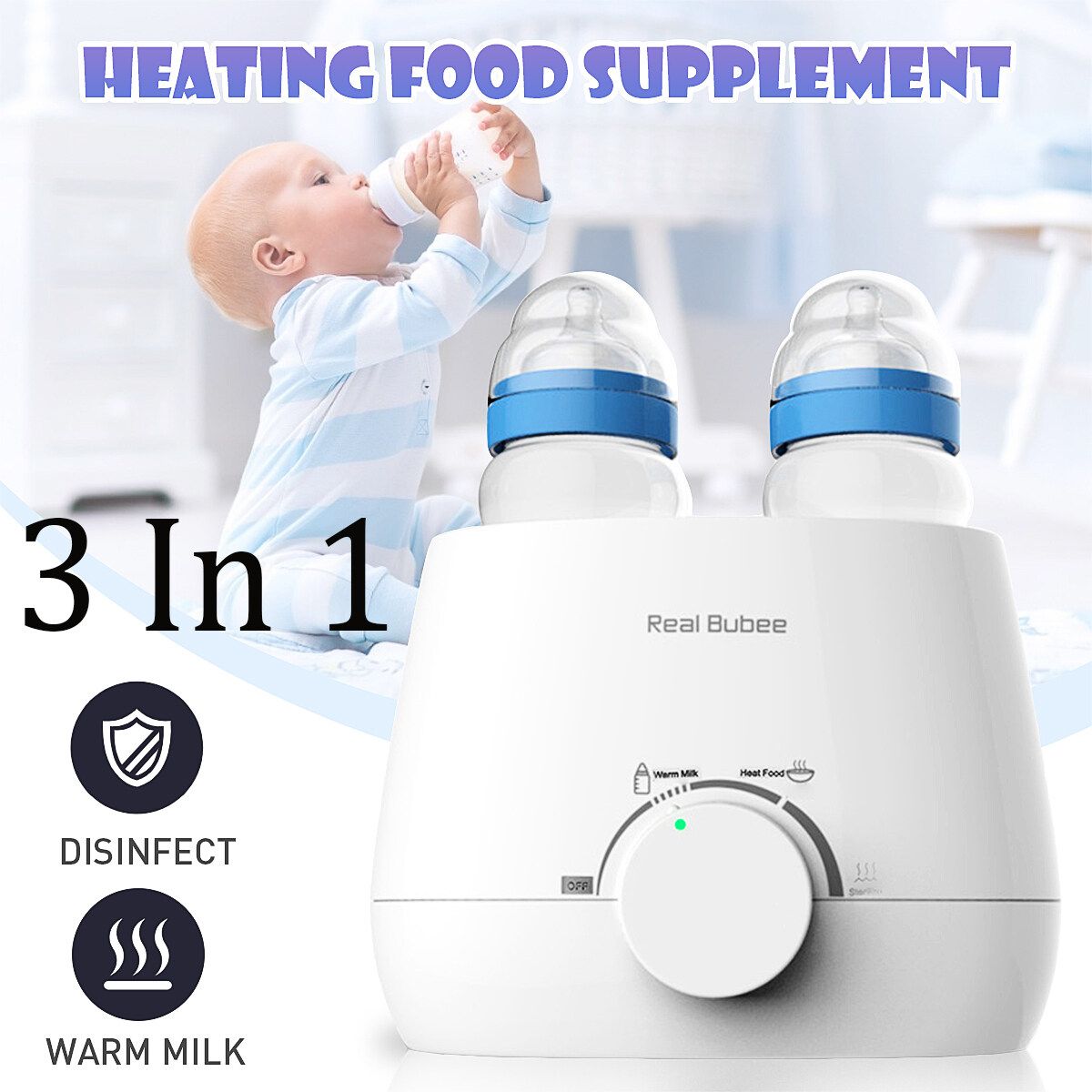 Double Bottle Milk Electric Warmer Heating Supplementary Food Heater