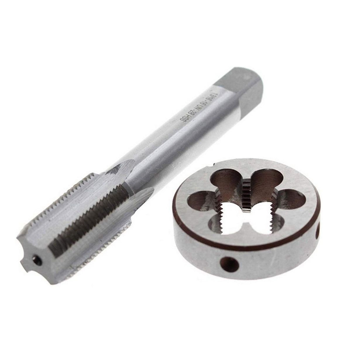 5/8''-24 Tap and Die Set High-speed Steel Right-hand Thread for Thread Restore
