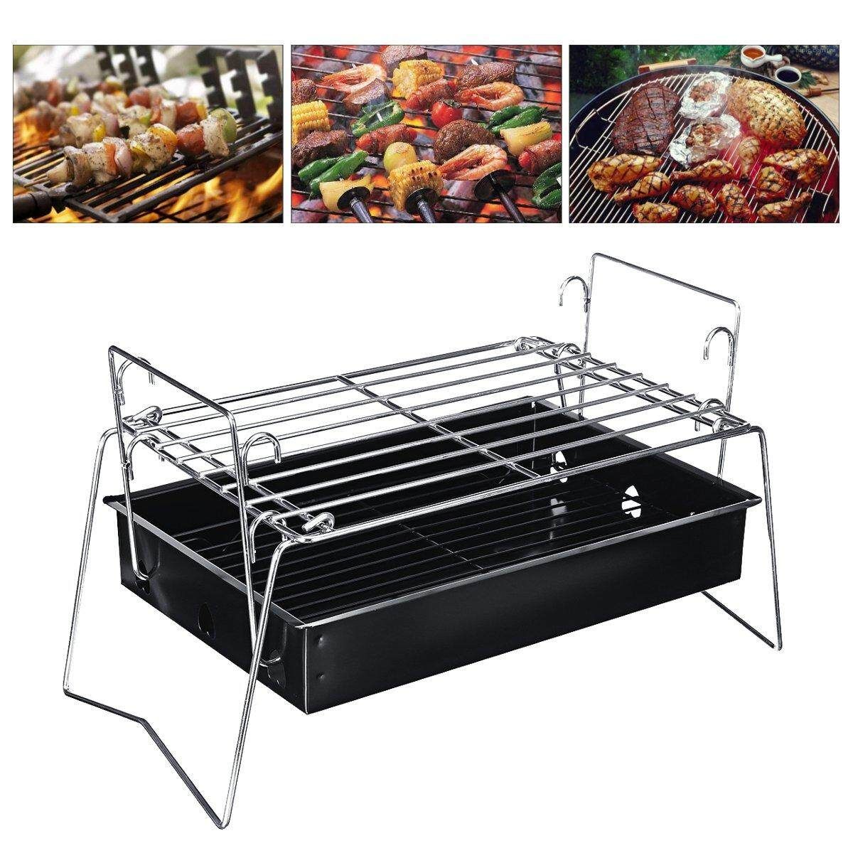 Portable Metal BBQ Grill Folding Outdoor Home Camping Travel Charcoal Stove
