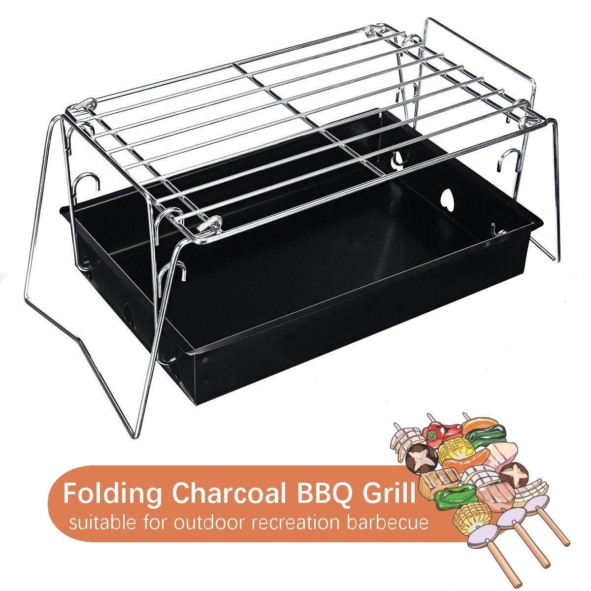 Portable Metal BBQ Grill Folding Outdoor Home Camping Travel Charcoal Stove
