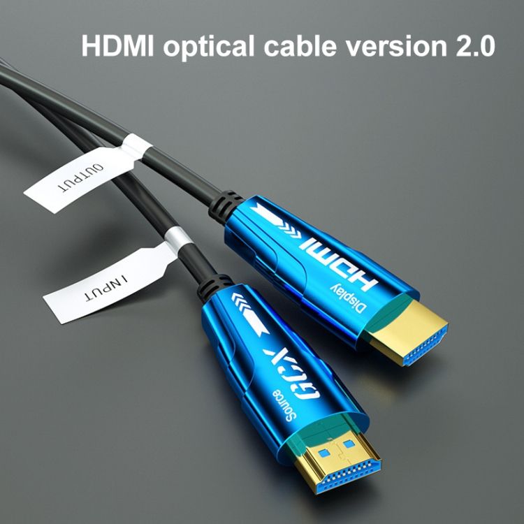 HDMI 2.0 To HDMI 4K Active Optical Cable, Cable Length:50m 50m(Blue)