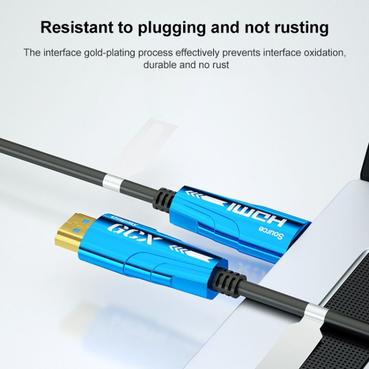 HDMI 2.0 To HDMI 4K Active Optical Cable, Cable Length:50m 50m(Blue)