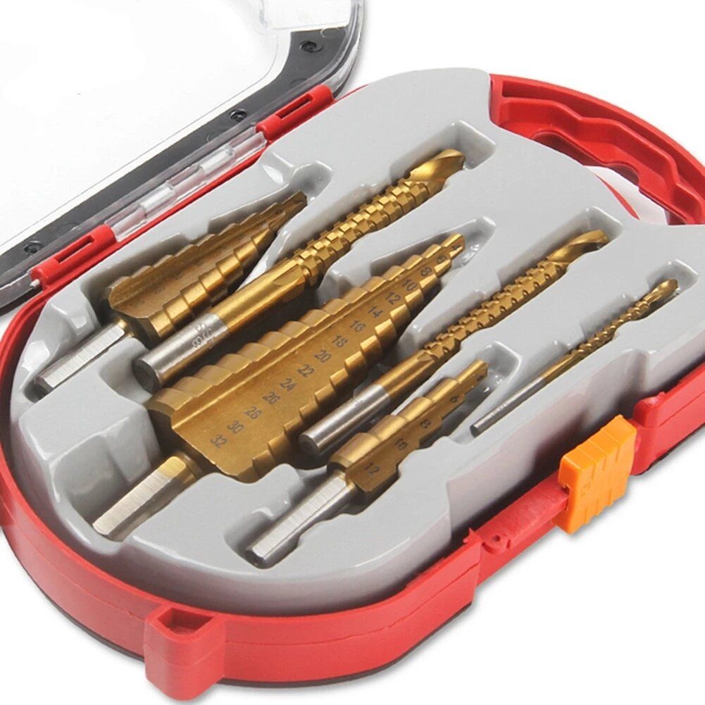 6Pcs Step Drill Bit Saw Drill Bit Set Titanium Milling