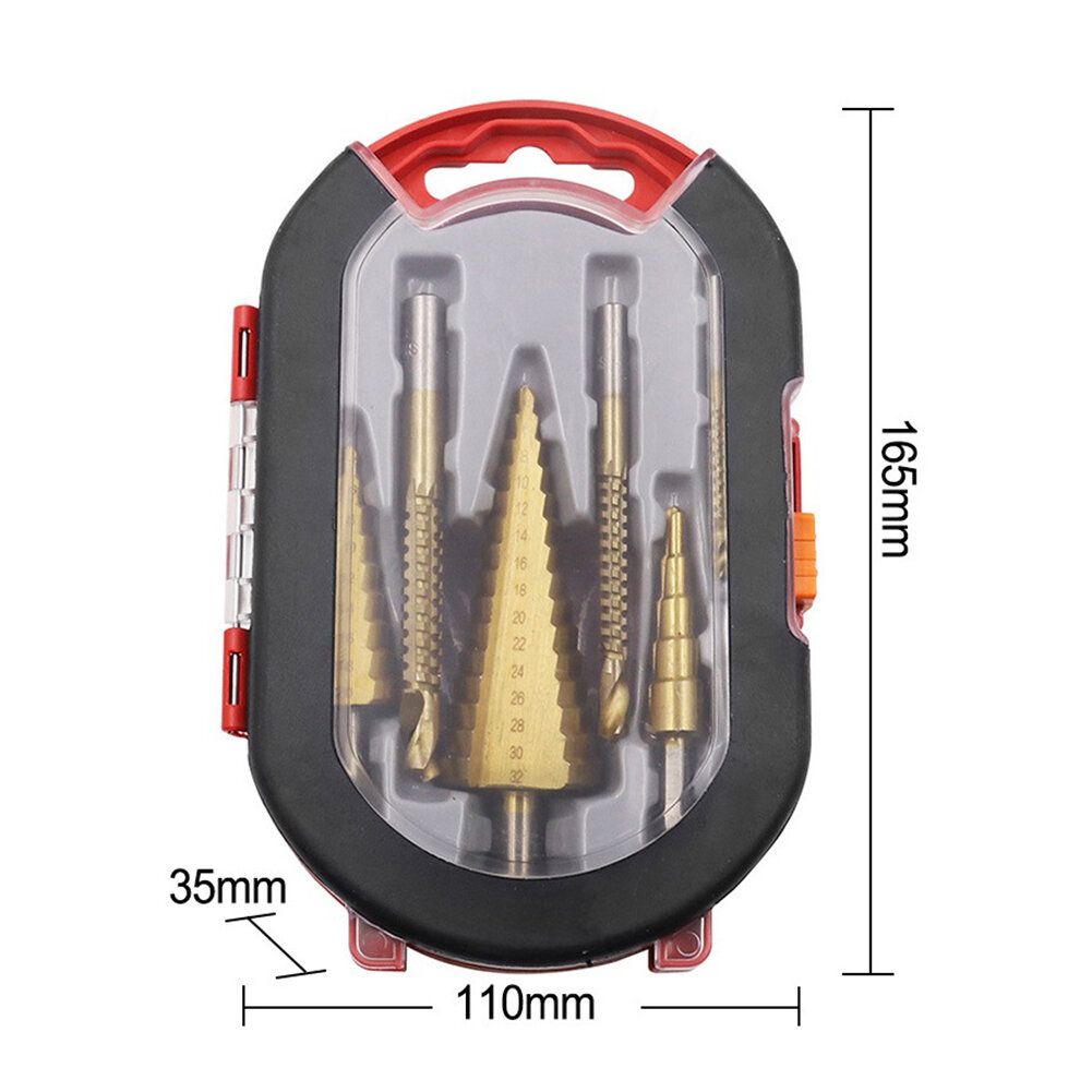 6Pcs Step Drill Bit Saw Drill Bit Set Titanium Milling