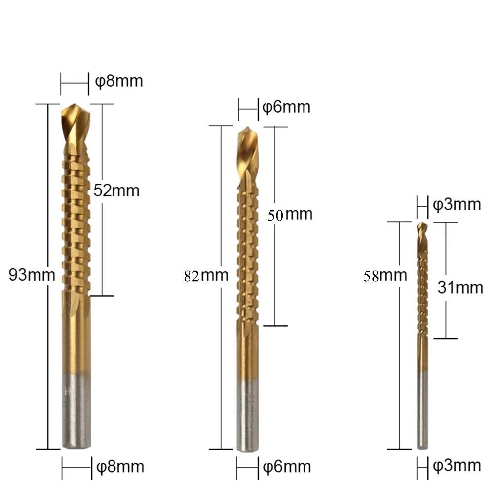 6Pcs Step Drill Bit Saw Drill Bit Set Titanium Milling