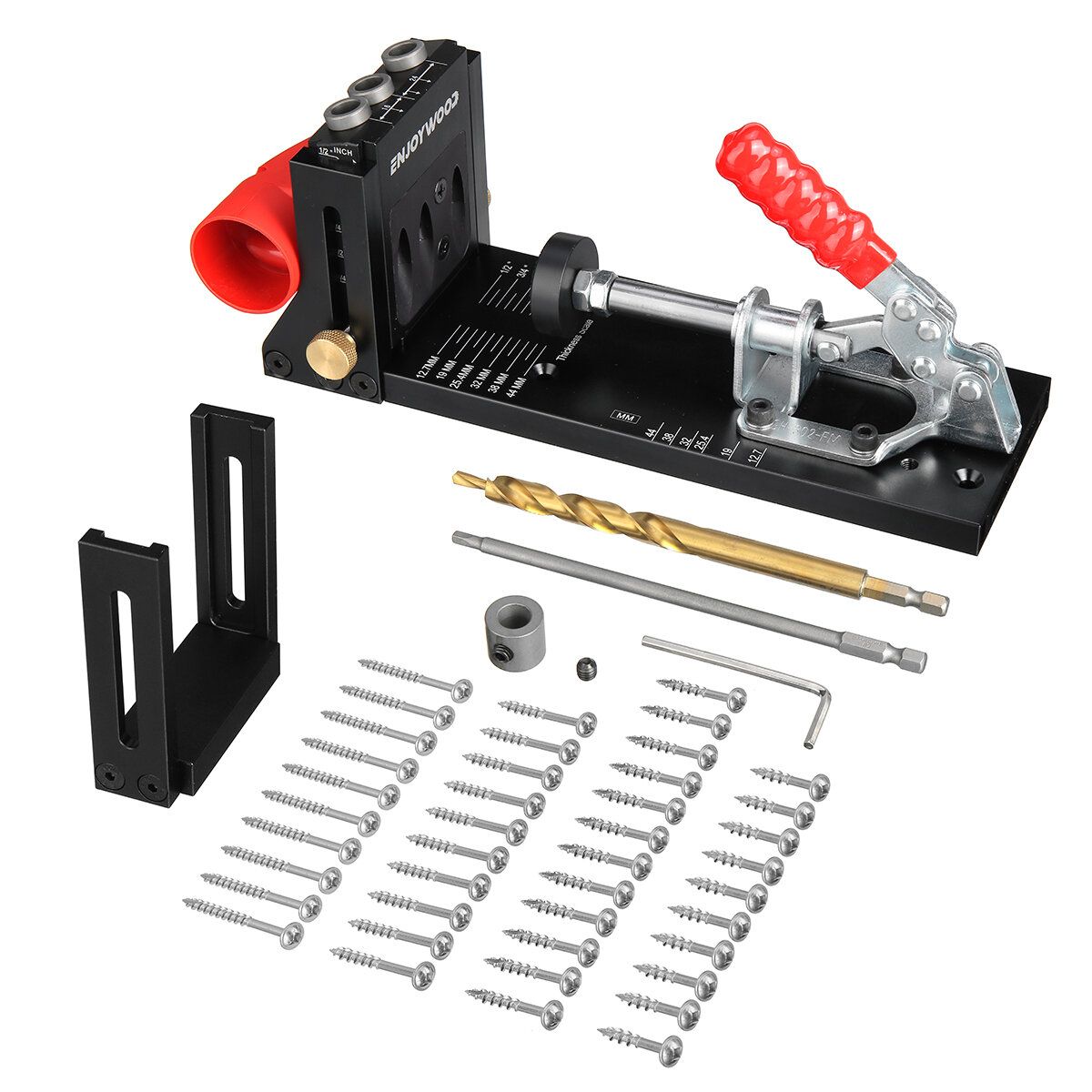 ENJOYWOOD XK4 Pocket Hole Jig Kit Aluminum Alloy Adjustable