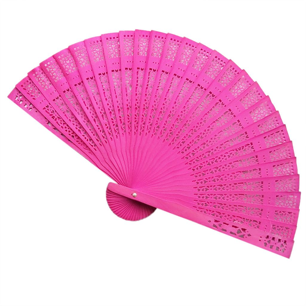 2019 Sandalwood Fan New Fan Openwork Wooden Fan #NN628 Carved Wedding 20cm