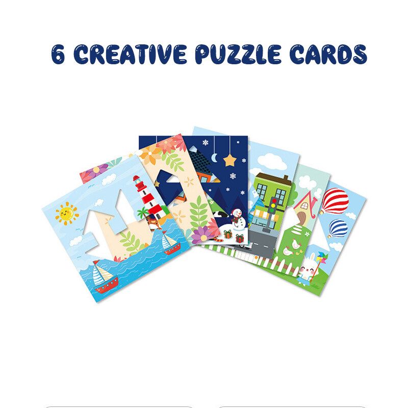 Magnetic Jigsaw Puzzle Tangram Toy Wooden Game Board Educational Toy Kids Gifts