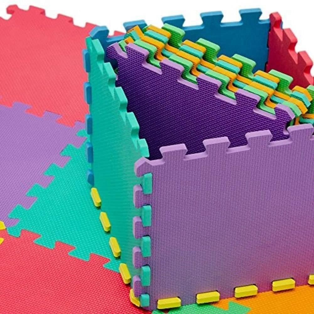 Play Mats Puzzle Modular Colored 20 Pieces 30X30 cm Soft Foam Children's Puzzle Rug for