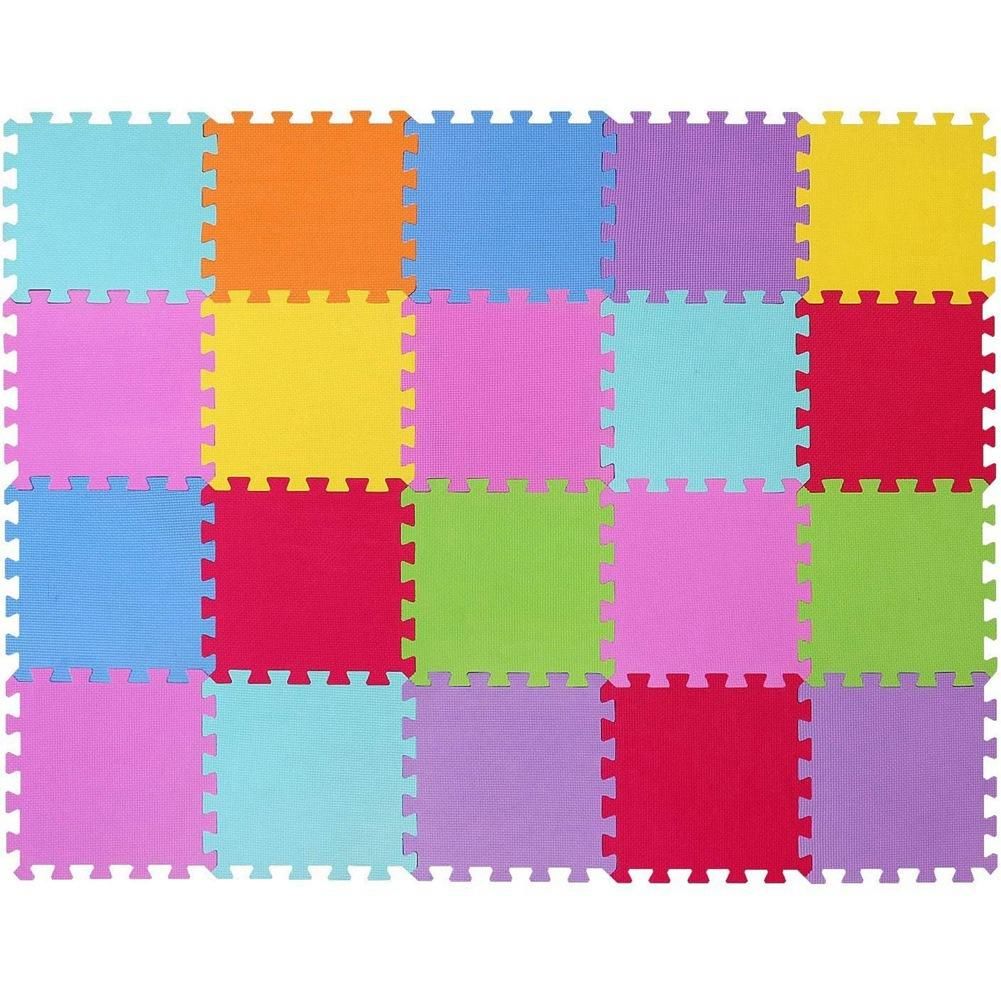 Play Mats Puzzle Modular Colored 20 Pieces 30X30 cm Soft Foam Children's Puzzle Rug for