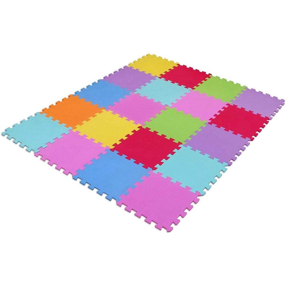Play Mats Puzzle Modular Colored 20 Pieces 30X30 cm Soft Foam Children's Puzzle Rug for