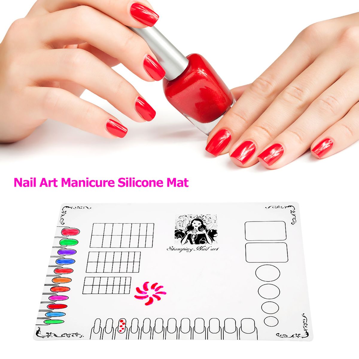 Nail Art Manicure Silicone Mat Foldable Washable Soft Table