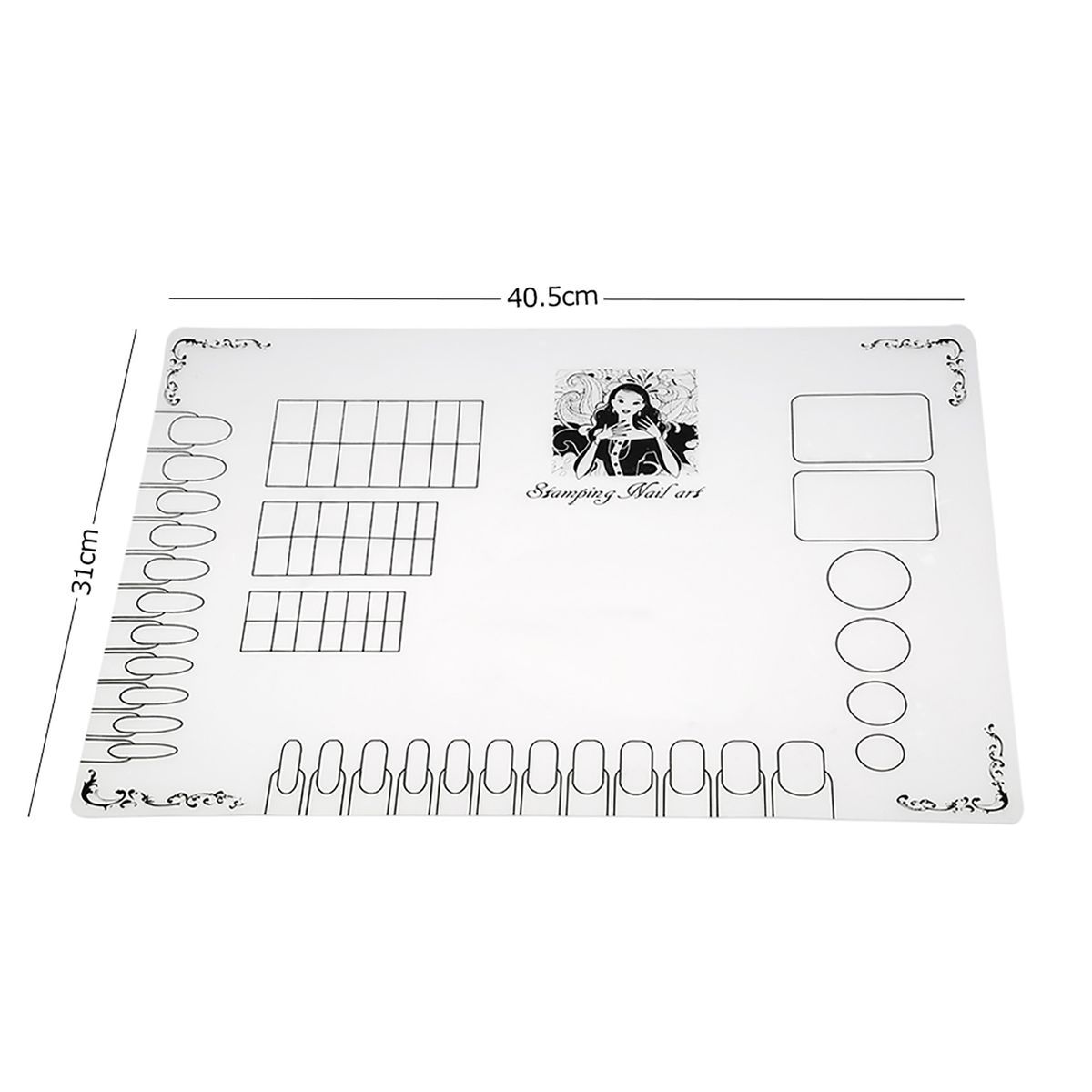 Nail Art Manicure Silicone Mat Foldable Washable Soft Table