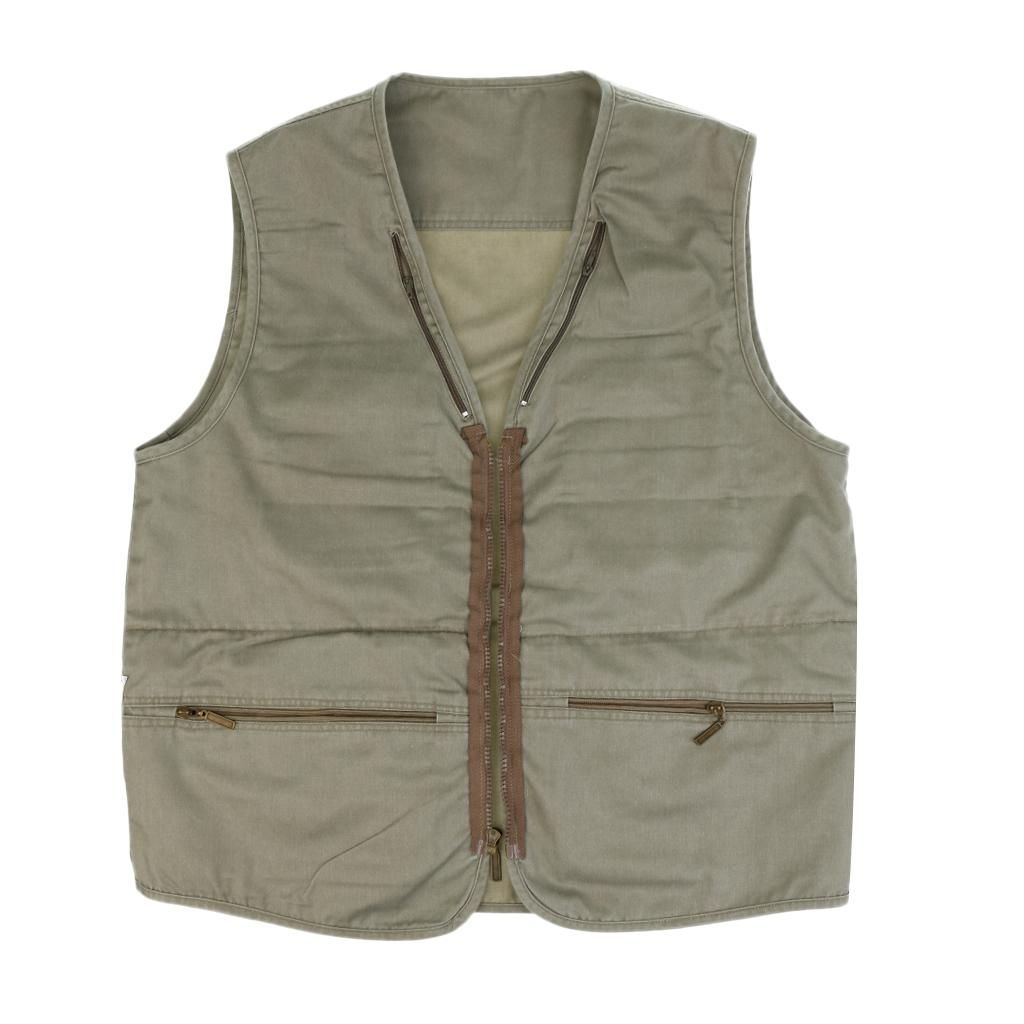Men Multi Pocket Denim Vest Waistcoat  Photographer Casual 4XL