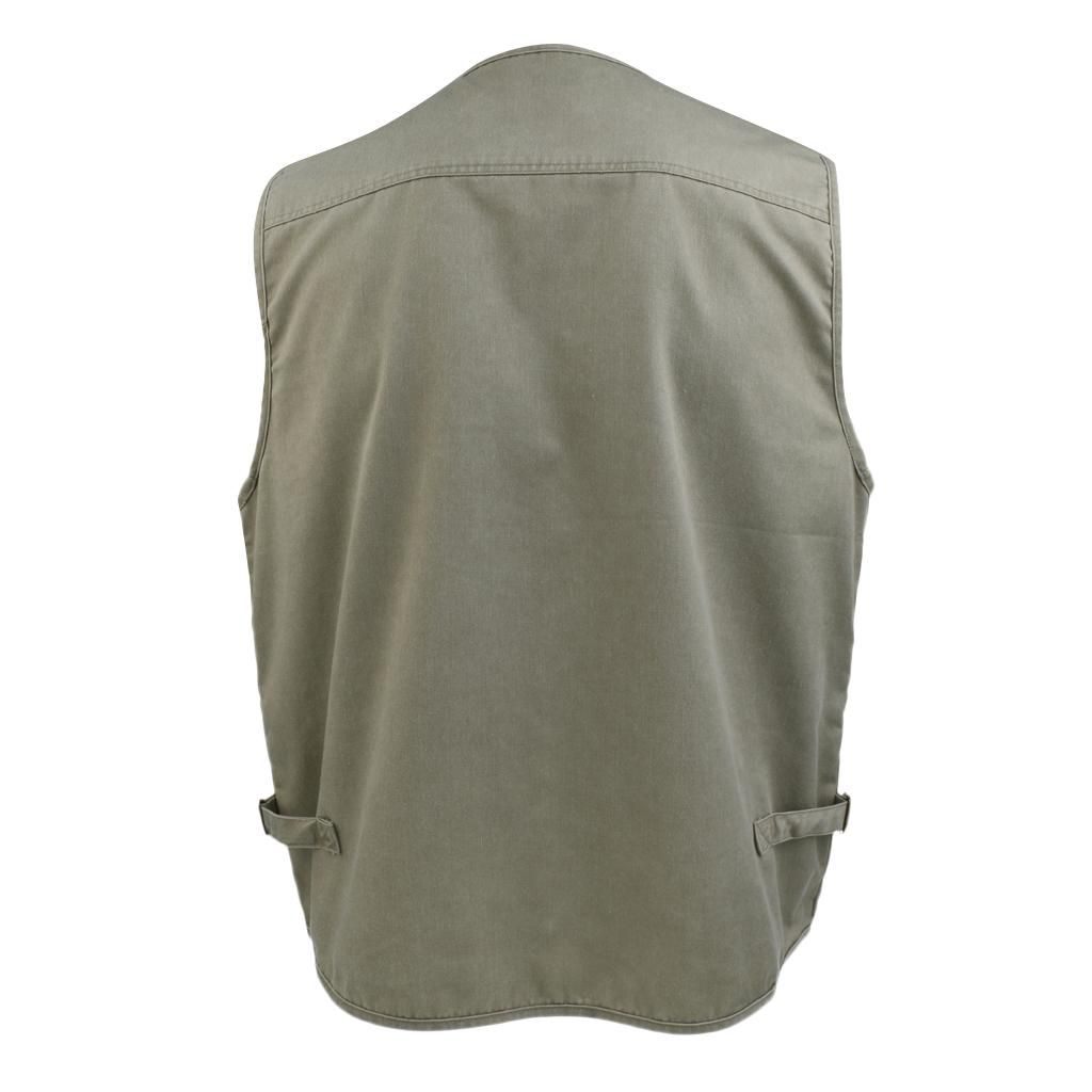 Men Multi Pocket Denim Vest Waistcoat  Photographer Casual 4XL