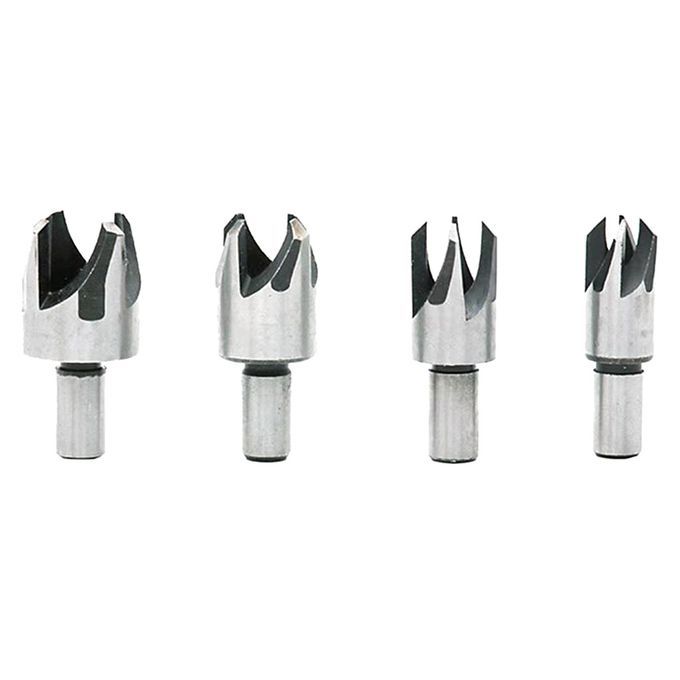 4x Round Shank Drill Bit Set Plug Wood  Tools For Bench Drill