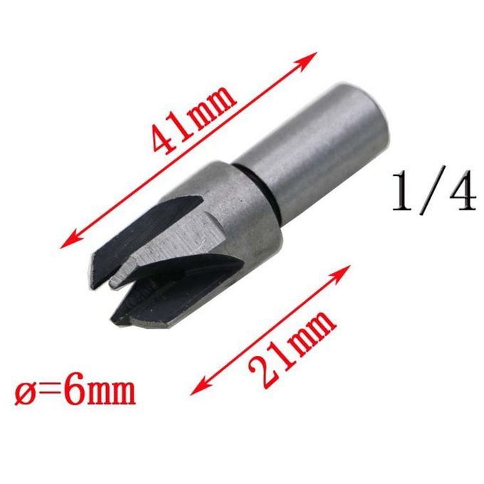 4x Round Shank Drill Bit Set Plug Wood  Tools For Bench Drill