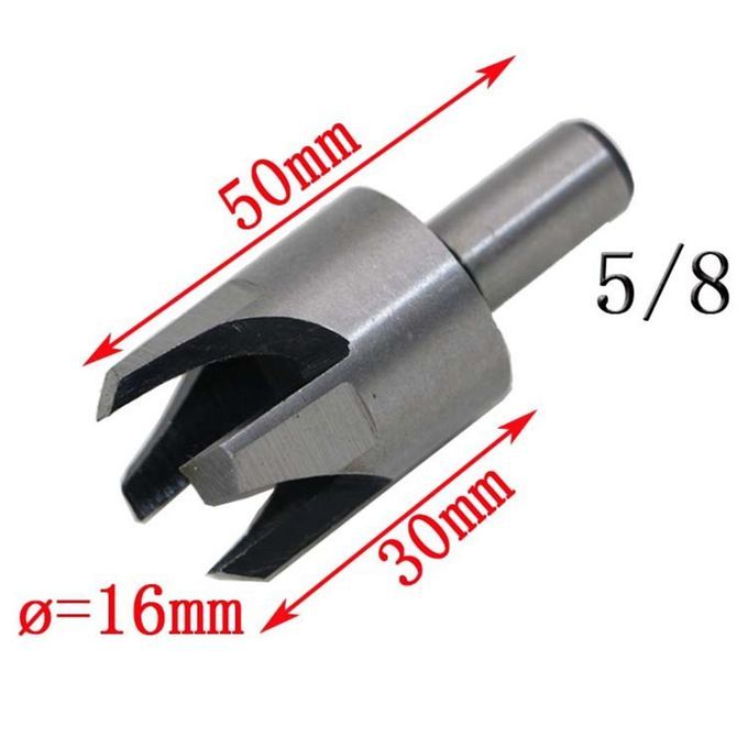 4x Round Shank Drill Bit Set Plug Wood  Tools For Bench Drill