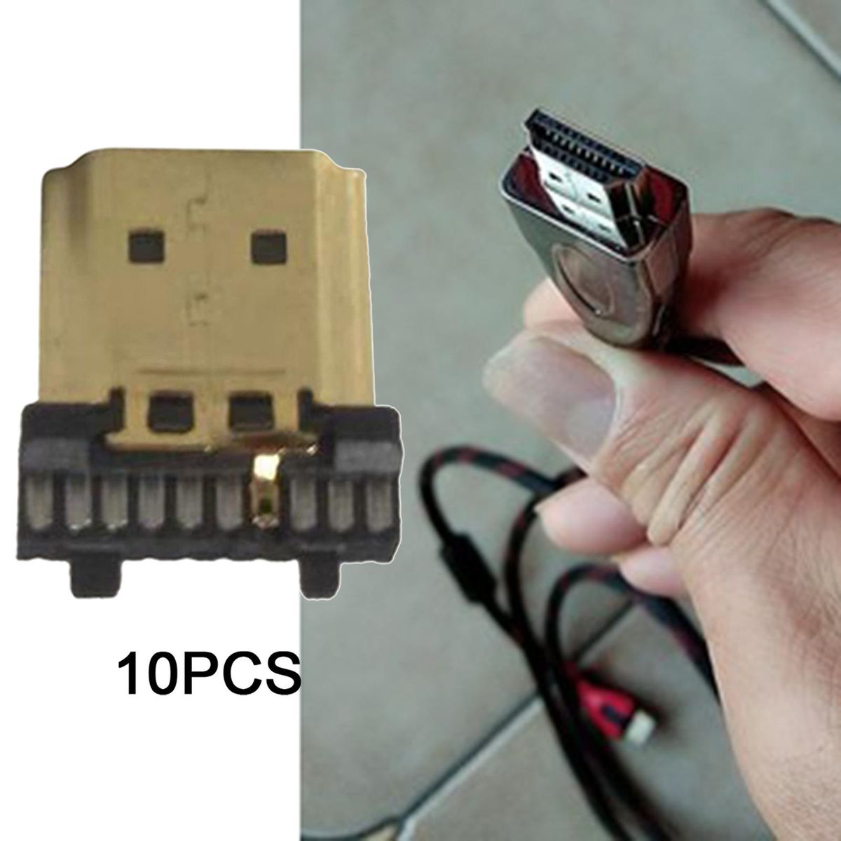 10pcs Gold Plating HDMI Male 19-Pin A Type Replacement Plug Connectors
