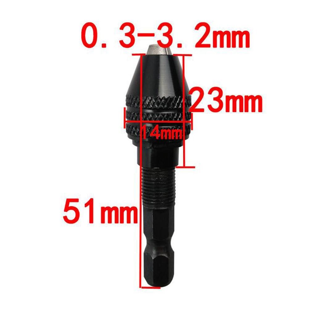 3 Jaw Keyless Drill Chuck 0.3-3.2mm  Drive Shank Mini Pin Quick