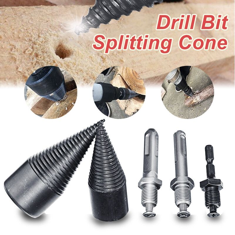 32/42mm Electric Hammer Drill Bit / Square / Round / Handle High Speed Twist Drill Bit Wood Splitter Screw Cones Splitting Bit For Woodwork Household Square Handle