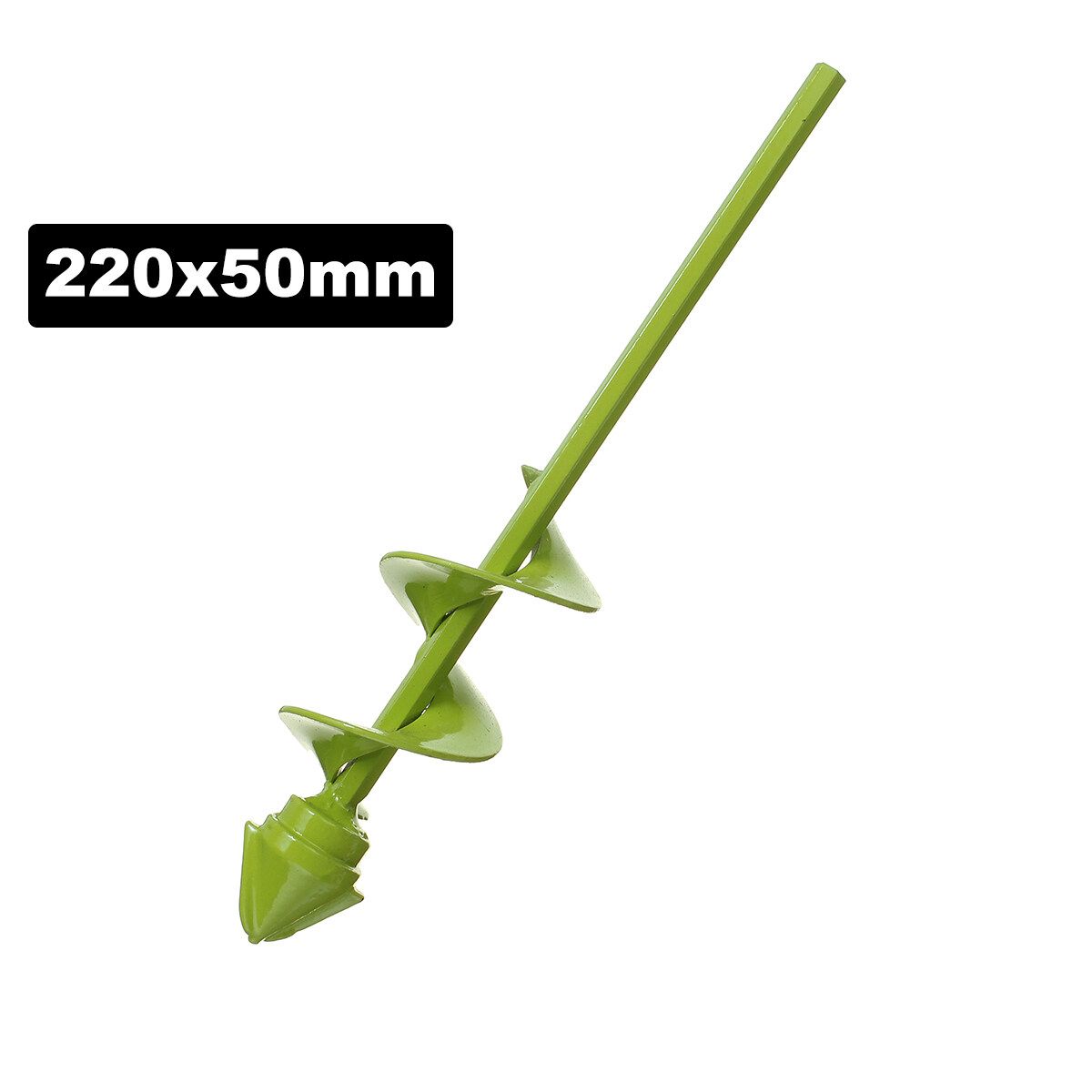Garden Auger Drill Bit Electric Drill Bit Dis Hole 400/220mm Deep 50mm Wide Green 5cmx22cm